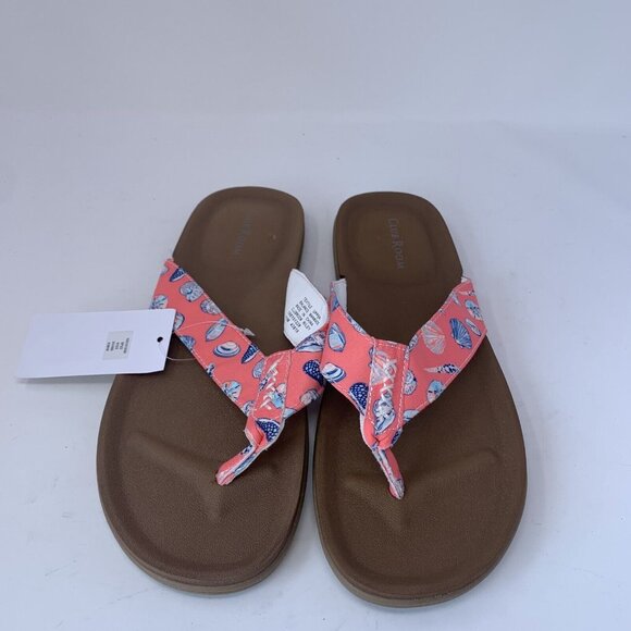 Club Room Riley 100151339 Flip Flop Sandals Men's 11M Seashell Pink Printed 8108 - Picture 4 of 9